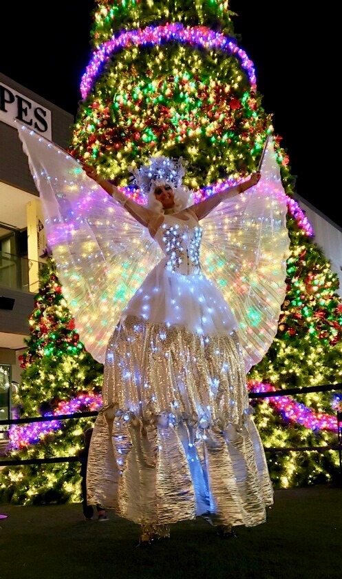 Snow Queen on stilts